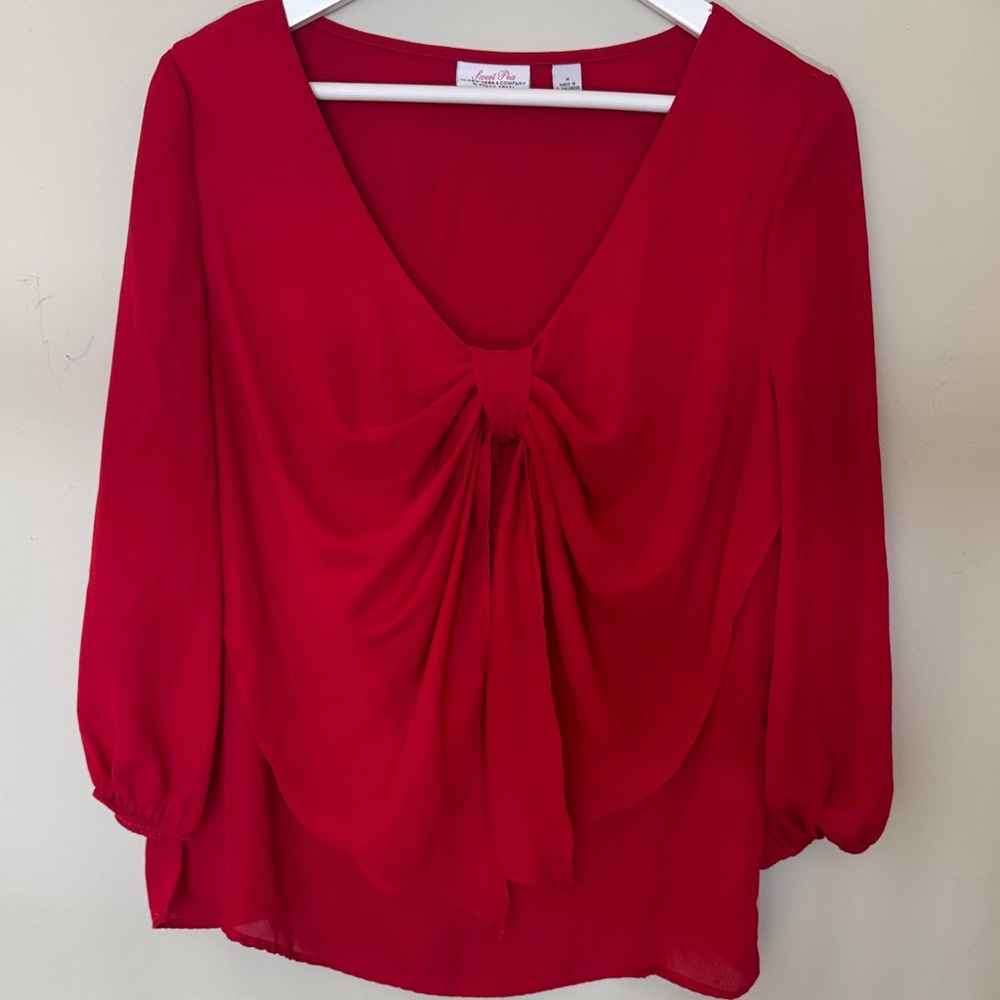 Sweet Pea Vibrant Red Blouse